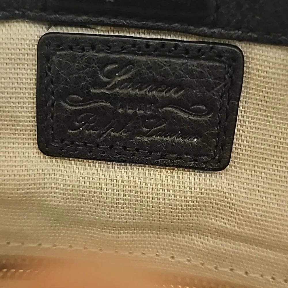 Ralph Lauren black   Classic black leather  bag